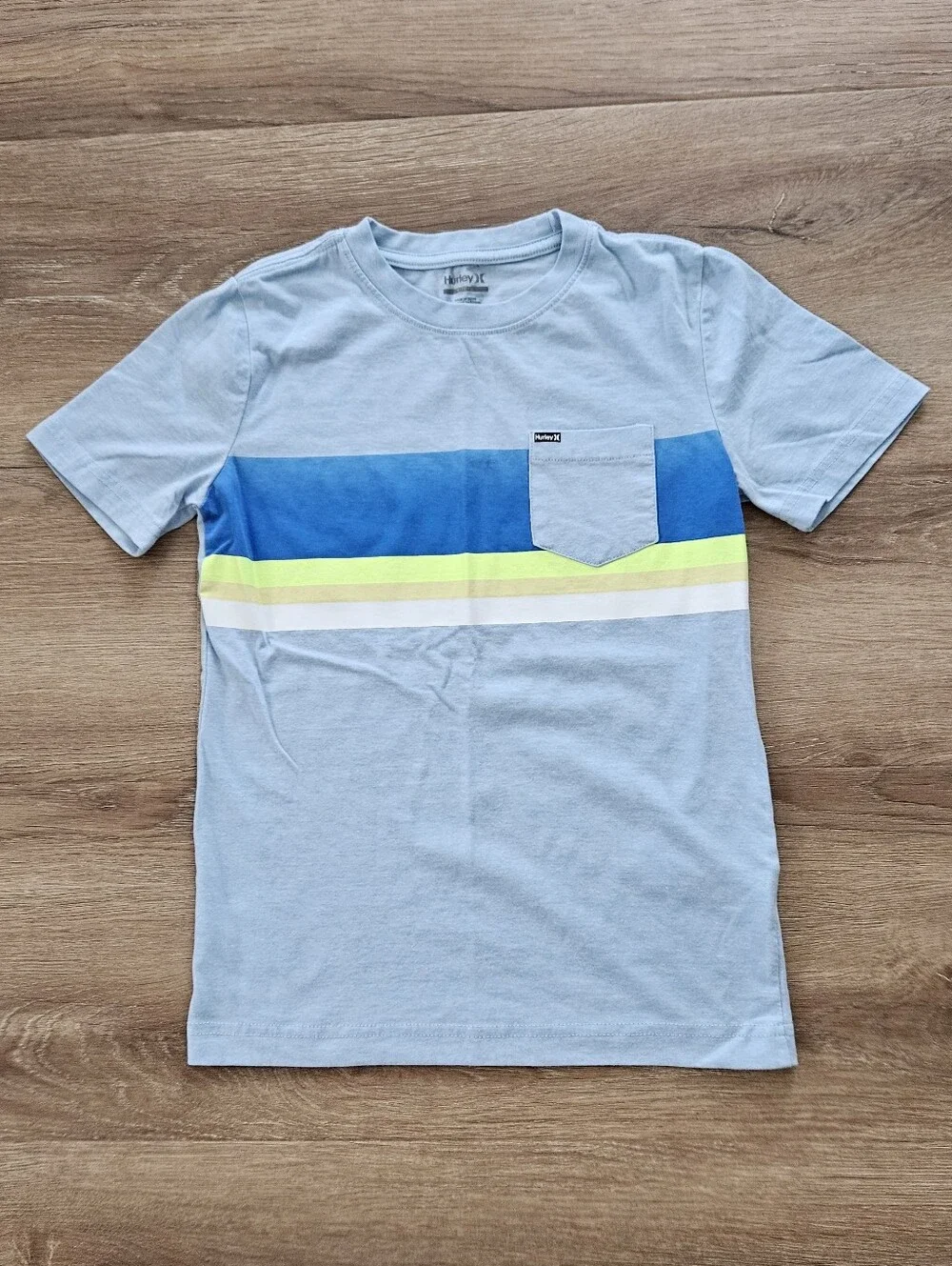 Hurley Kids Short Sleeve Tee Light Blue and White Stripes Size M - Set Of 2